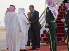استقبال فرماندار ریاض از اوباما در دیدار رسمی از عربستان