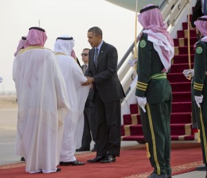 استقبال فرماندار ریاض از اوباما در دیدار رسمی از عربستان