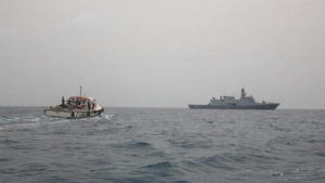 Arab coalition helicopters and naval units intercepted two boats off the port of Salif, north of Hudaydah, Yemen. (Photo: Archives) 