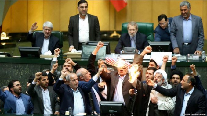 Iran-Regime-Parliament-Burning-US-Paper-Flag